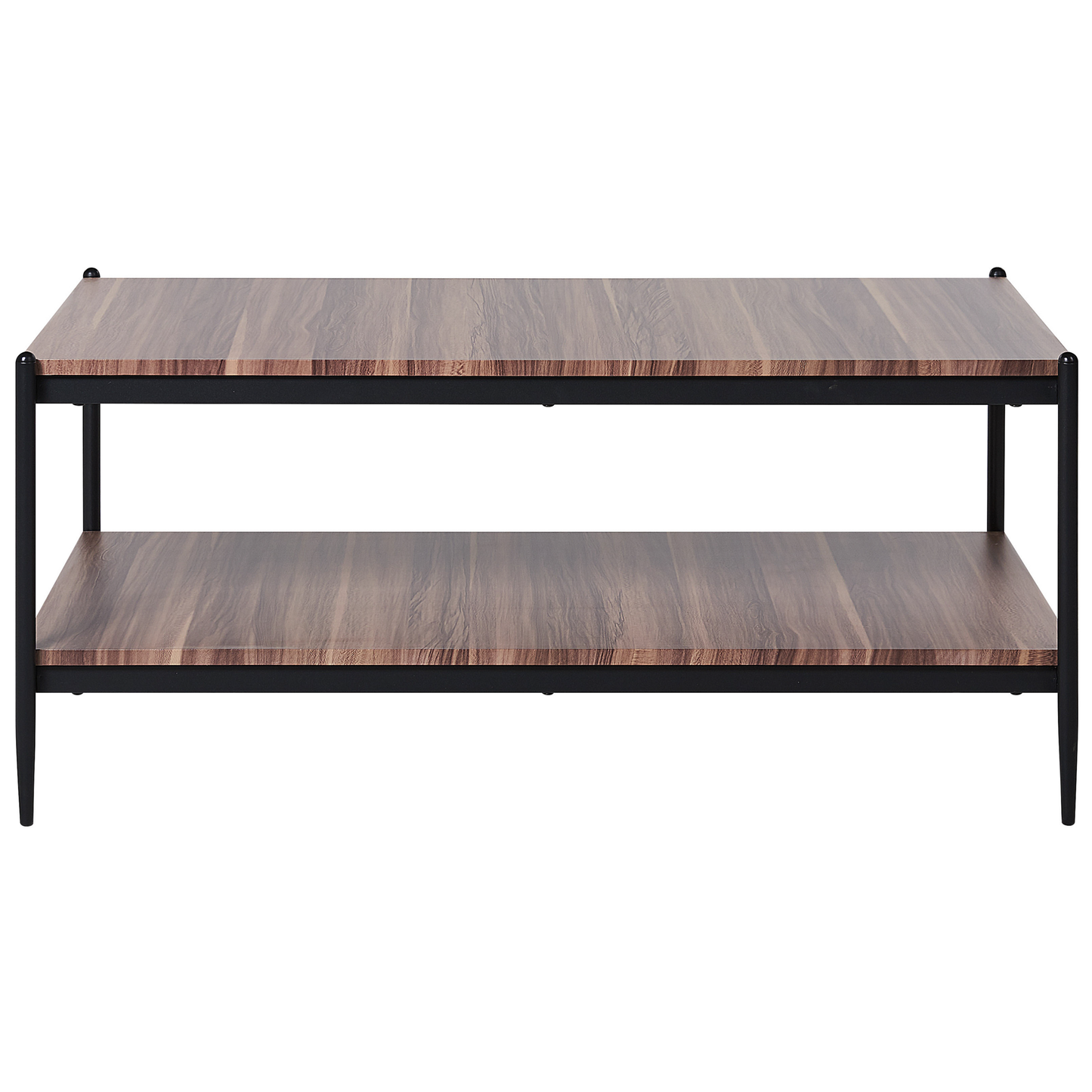Nova Home Industrial Coffee Table Dark Brown Black MDF Metal 2 Tier 100 x 52 x 45 cm
