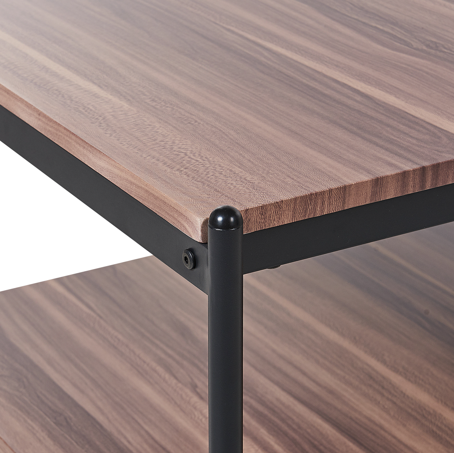 Nova Home Industrial Coffee Table Dark Brown Black MDF Metal 2 Tier 100 x 52 x 45 cm
