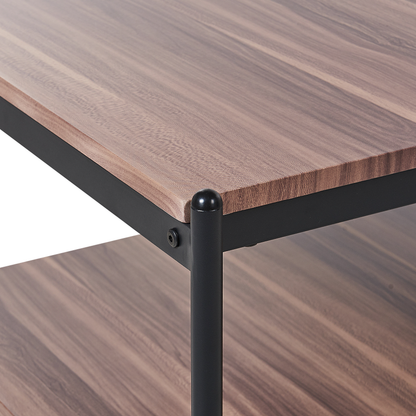 Nova Home Industrial Coffee Table Dark Brown Black MDF Metal 2 Tier 100 x 52 x 45 cm