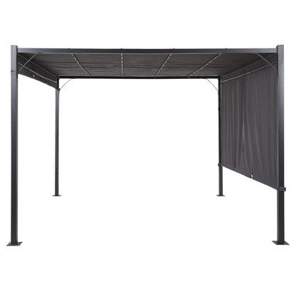 Premier Pergola Grey Steel 310 x 310cm Solar LED Lights Pavilion