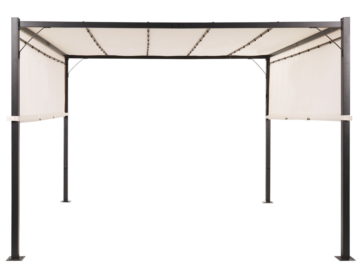 Pergola Beige 310 x 310cm Steel Frame with Solar LEDs