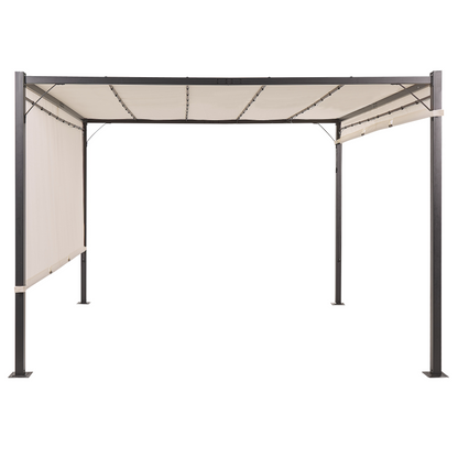 Pergola Beige 310 x 310cm Steel Frame with Solar LEDs