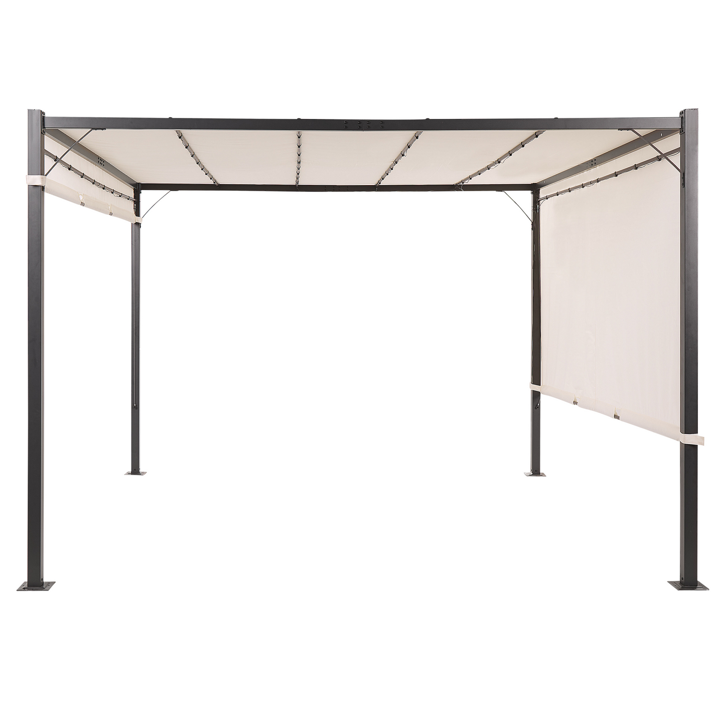 Pergola Beige 310 x 310cm Steel Frame with Solar LEDs