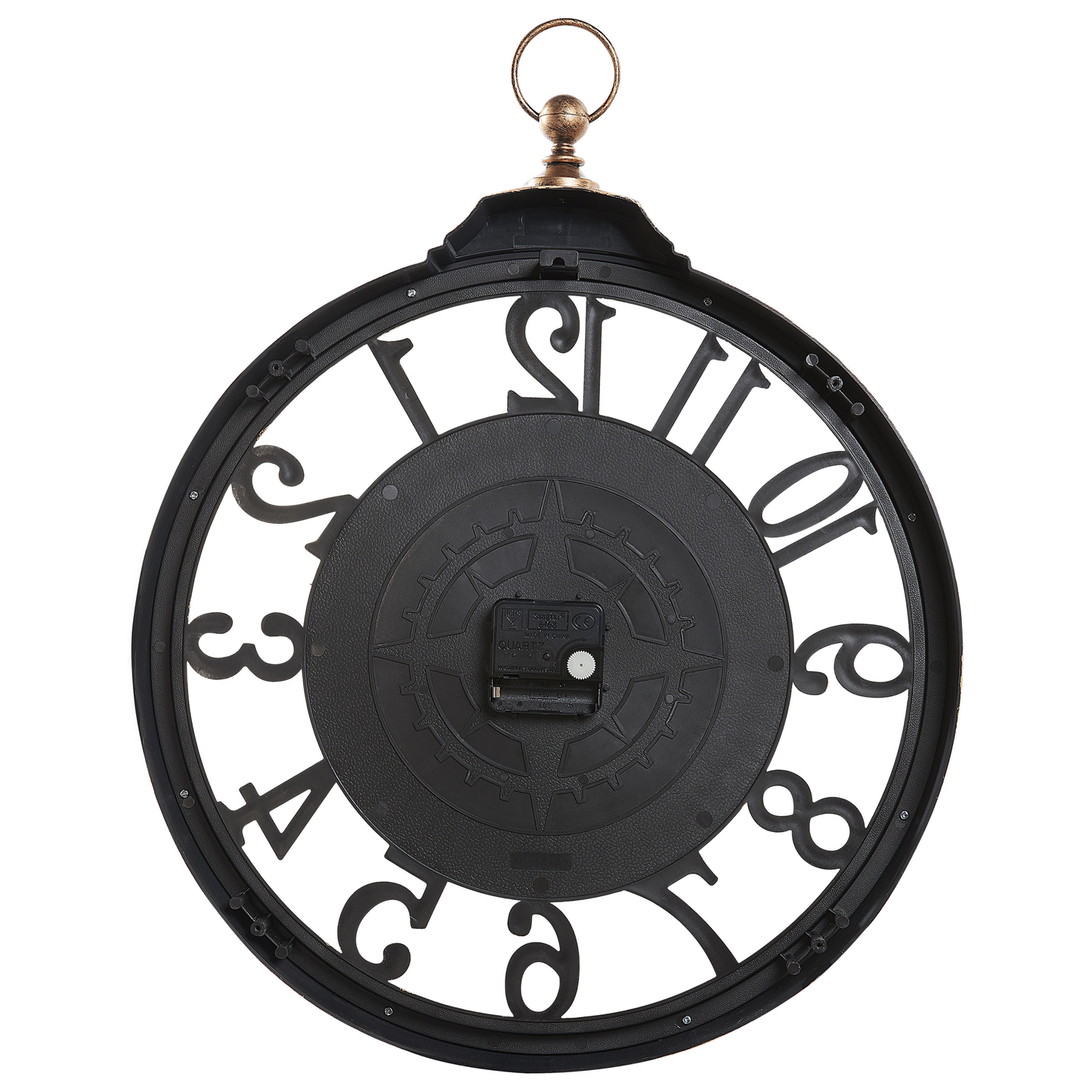 Home Brown Wall Clock 52cm Glass Face Arabic Numerals