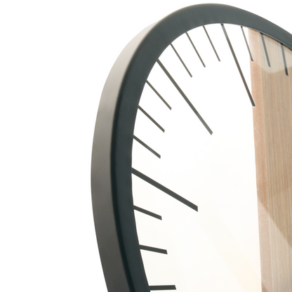 Wall Clock 38cm Black Wood And Synthetic Material Modern Design Without Numerals Living Room Decor