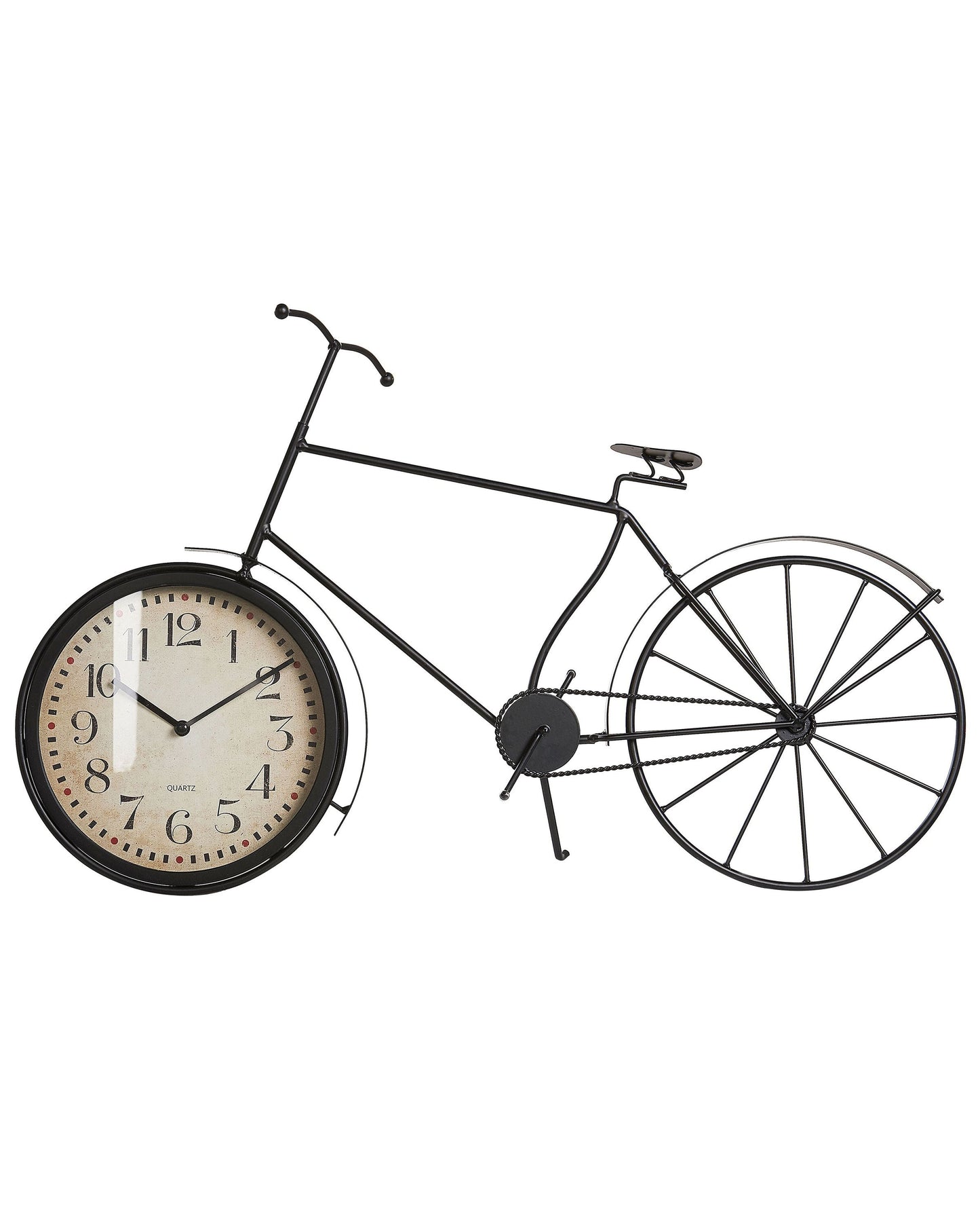 Black Metal Bicycle Table Clock 37cm Vintage Modern Home Decor Decorative Accent For Living Room