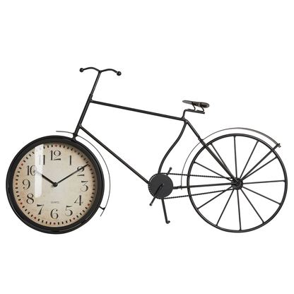 Black Metal Bicycle Table Clock 37cm Vintage Modern Home Decor Decorative Accent For Living Room