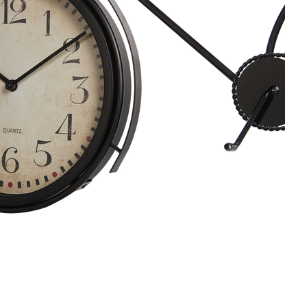 Black Metal Bicycle Table Clock 37cm Vintage Modern Home Decor Decorative Accent For Living Room