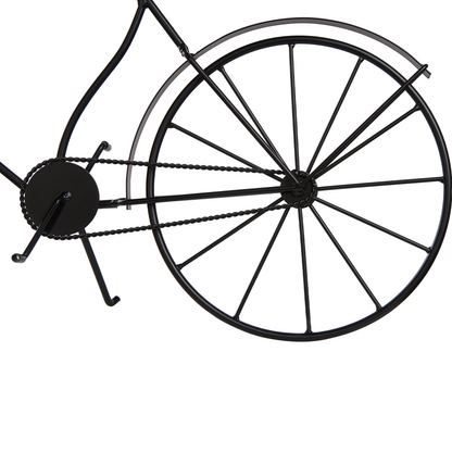 Black Metal Bicycle Table Clock 37cm Vintage Modern Home Decor Decorative Accent For Living Room