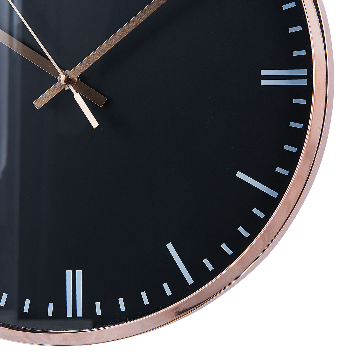 Wall Clock Black Copper Frame 30cm Modern Design Hanging Decor Elegant Living Room Piece