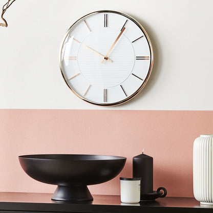 Design Wall Clock White 34cm Numeric Free Modern Living Room