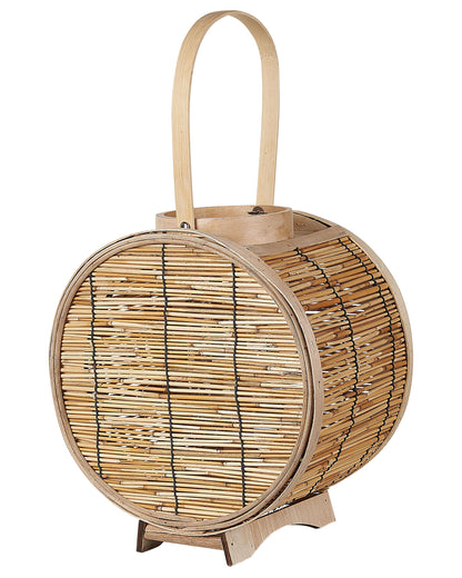 Natural Rattan Lantern 30cm With Glass Candle Holder Boho Decor