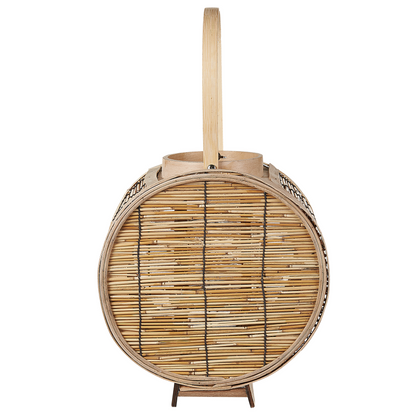 Natural Rattan Lantern 30cm With Glass Candle Holder Boho Decor