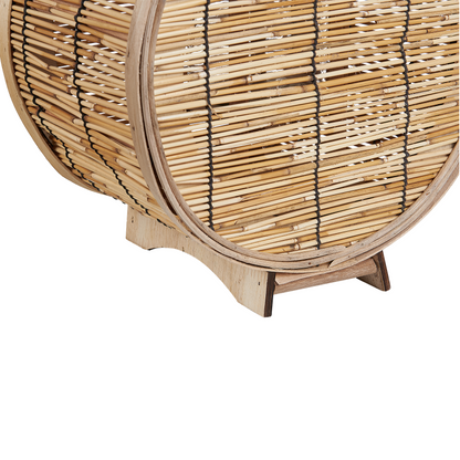 Natural Rattan Lantern 30cm With Glass Candle Holder Boho Decor