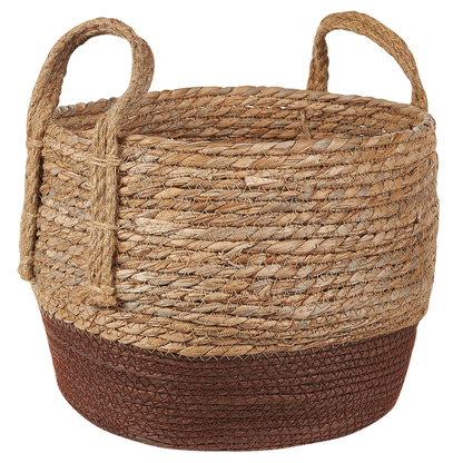 Natural Seagrass Plant Baskets Set of 2 With Handles