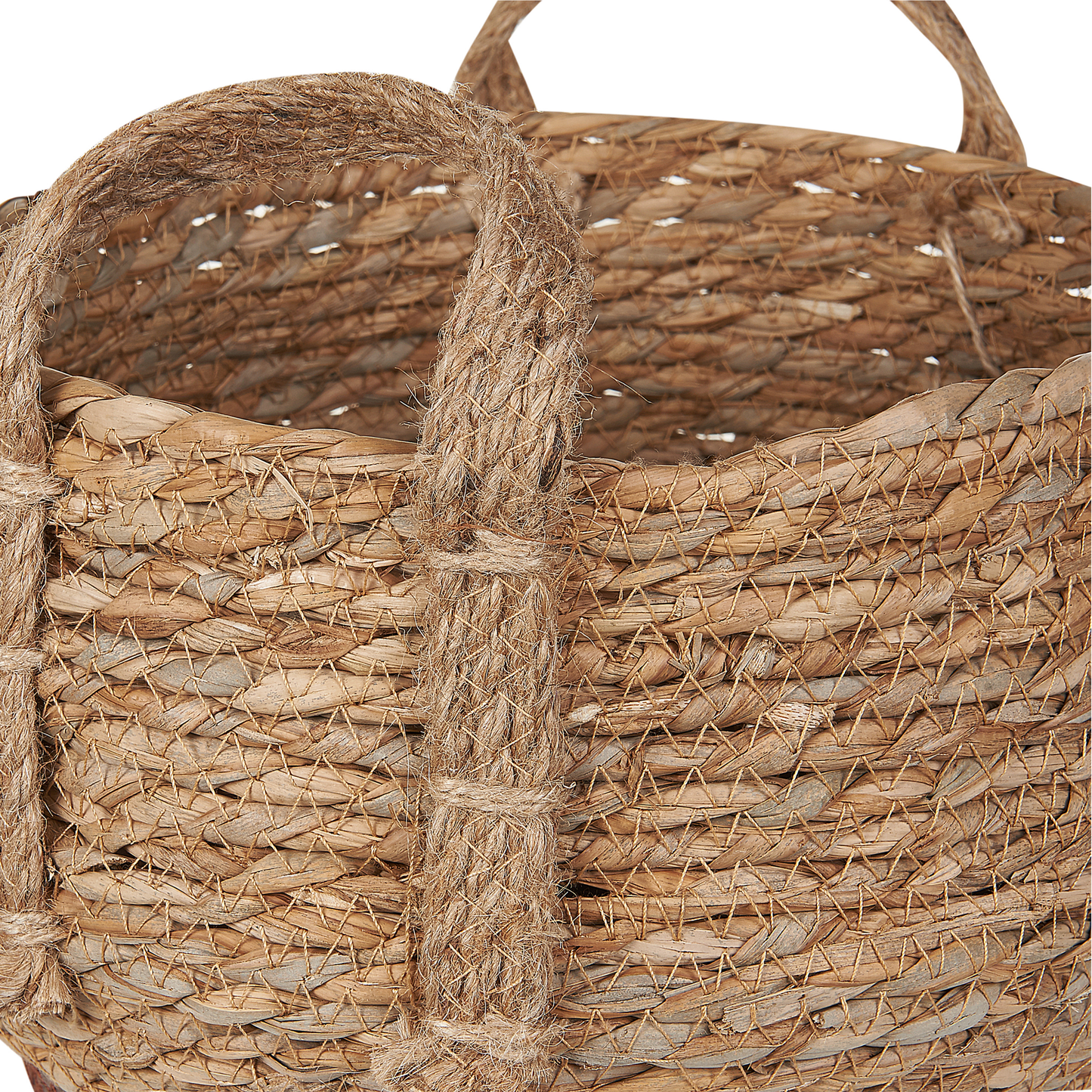 Natural Seagrass Plant Baskets Set of 2 With Handles