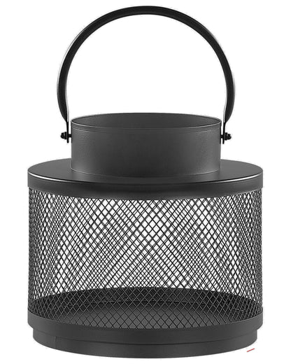 Lantern Black Iron 24cm Pillar Candle Holder
