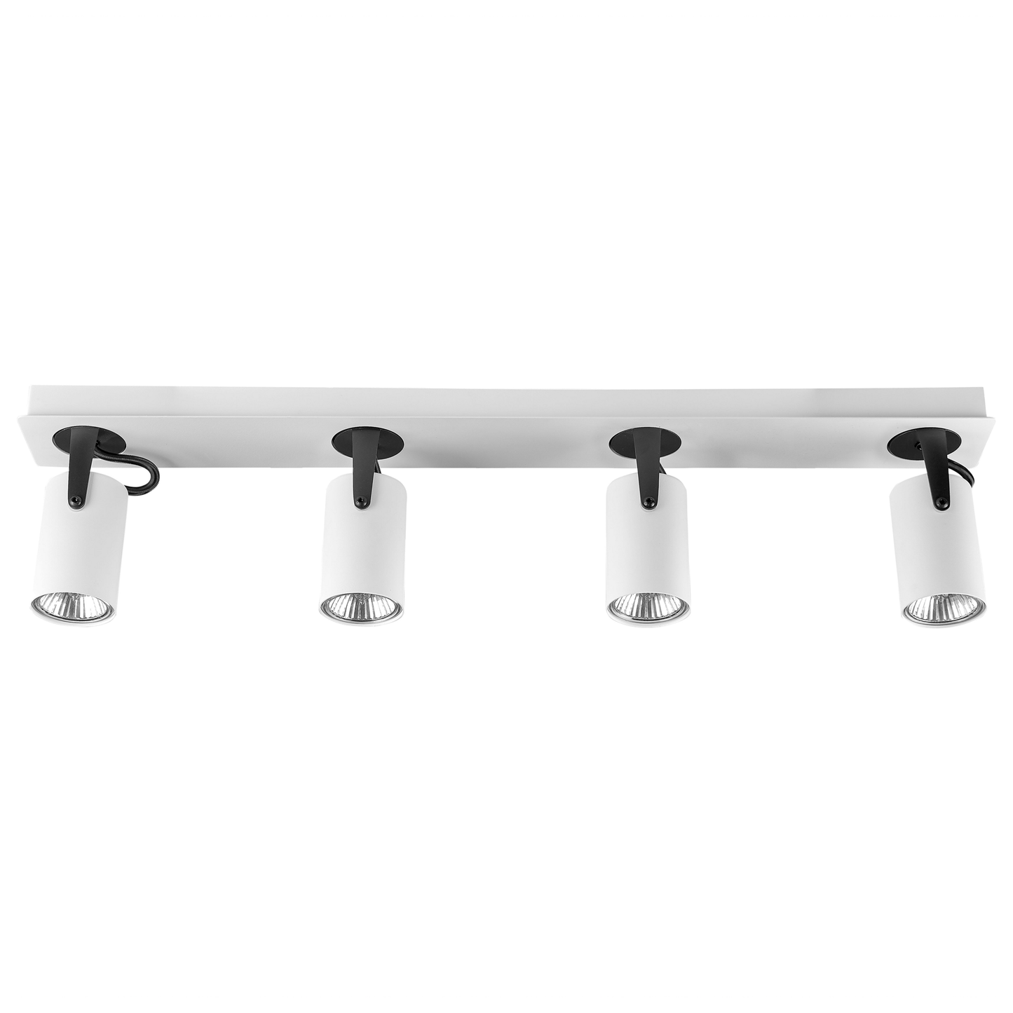 Ceiling Lamp White Metal 4 Light Adjustable Shades Modern