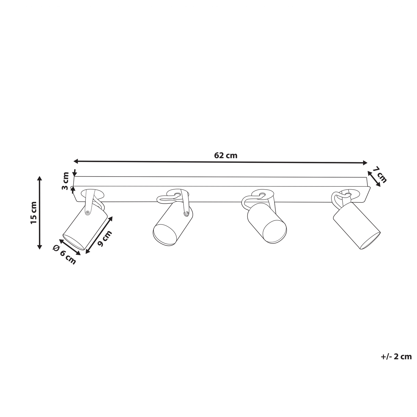 Ceiling Lamp White Metal 4 Light Adjustable Shades Modern