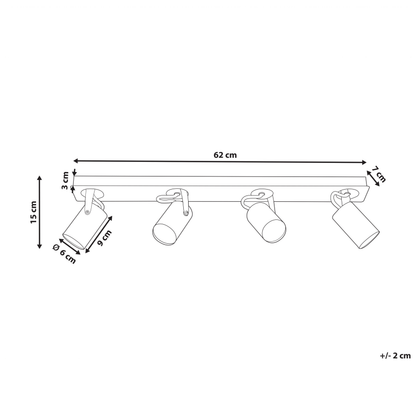 Ceiling Lamp White Metal 4 Light Adjustable Shades Modern