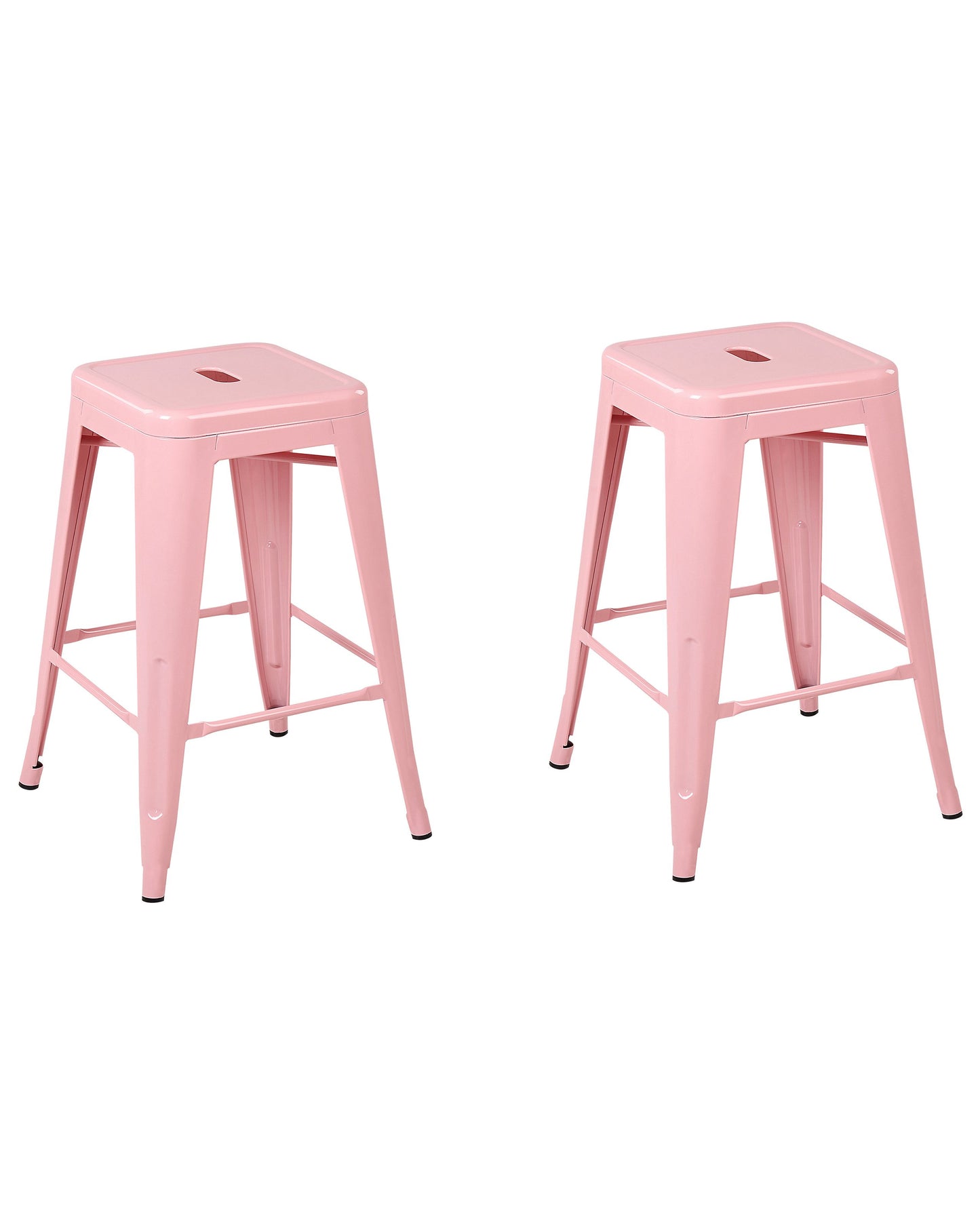 Pink 60cm Stackable Counter Height Bar Stools Set Of 2