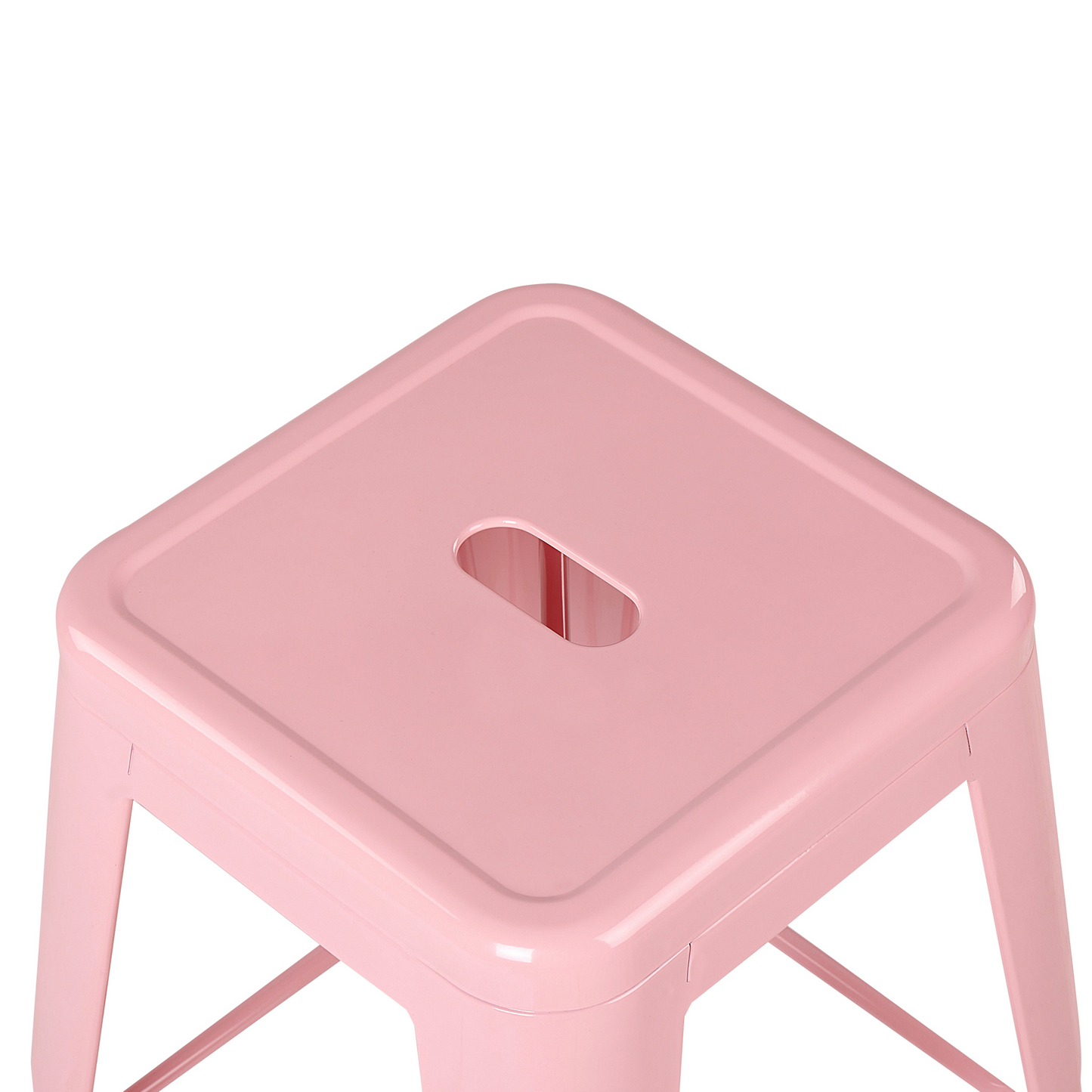 Pink 60cm Stackable Counter Height Bar Stools Set Of 2