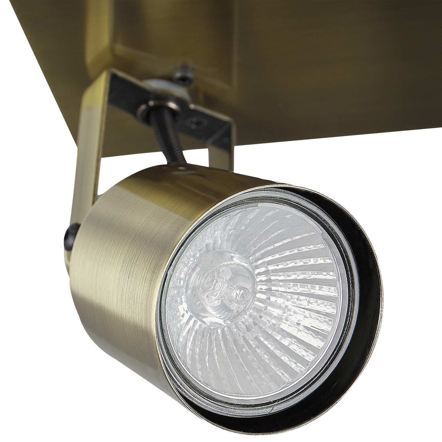 Steel Bronze 4 Light Ceiling Spotlight With Square Frame And Swivel Rods Modern Style