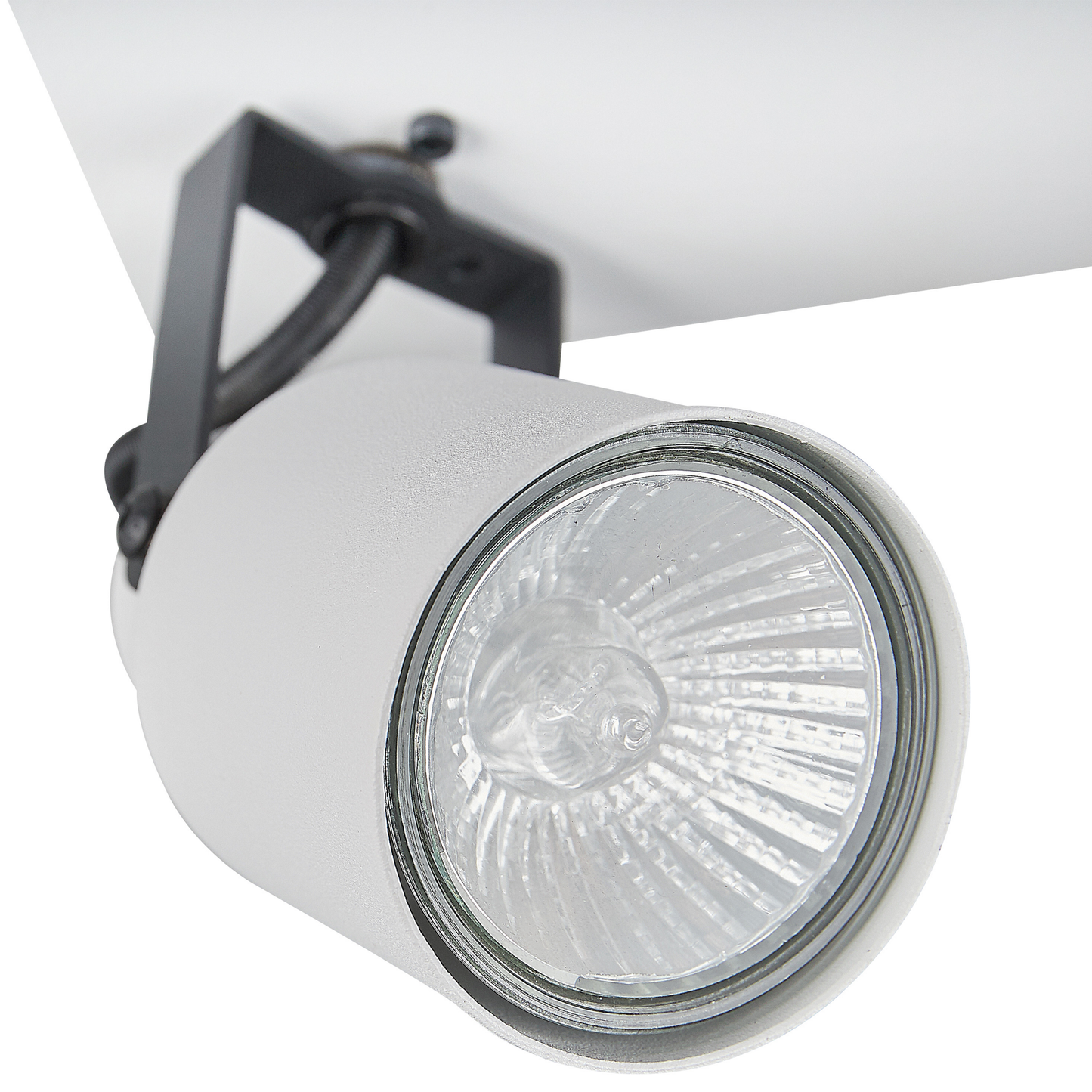 4 Light Ceiling Lamps White Metal Swing Arm Cone Shade