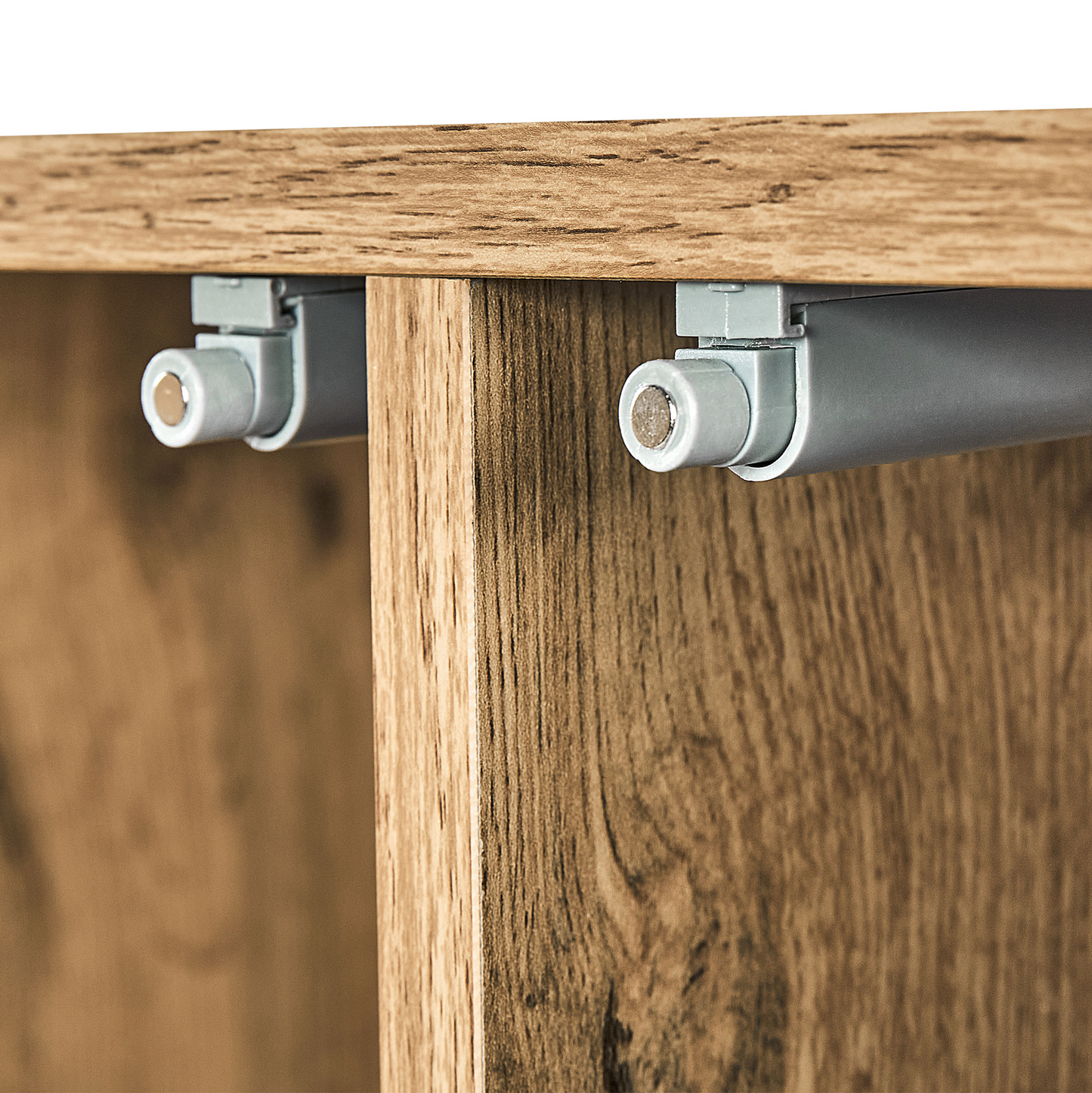 Sideboard Light Brown With Black Drawers Storage Unit