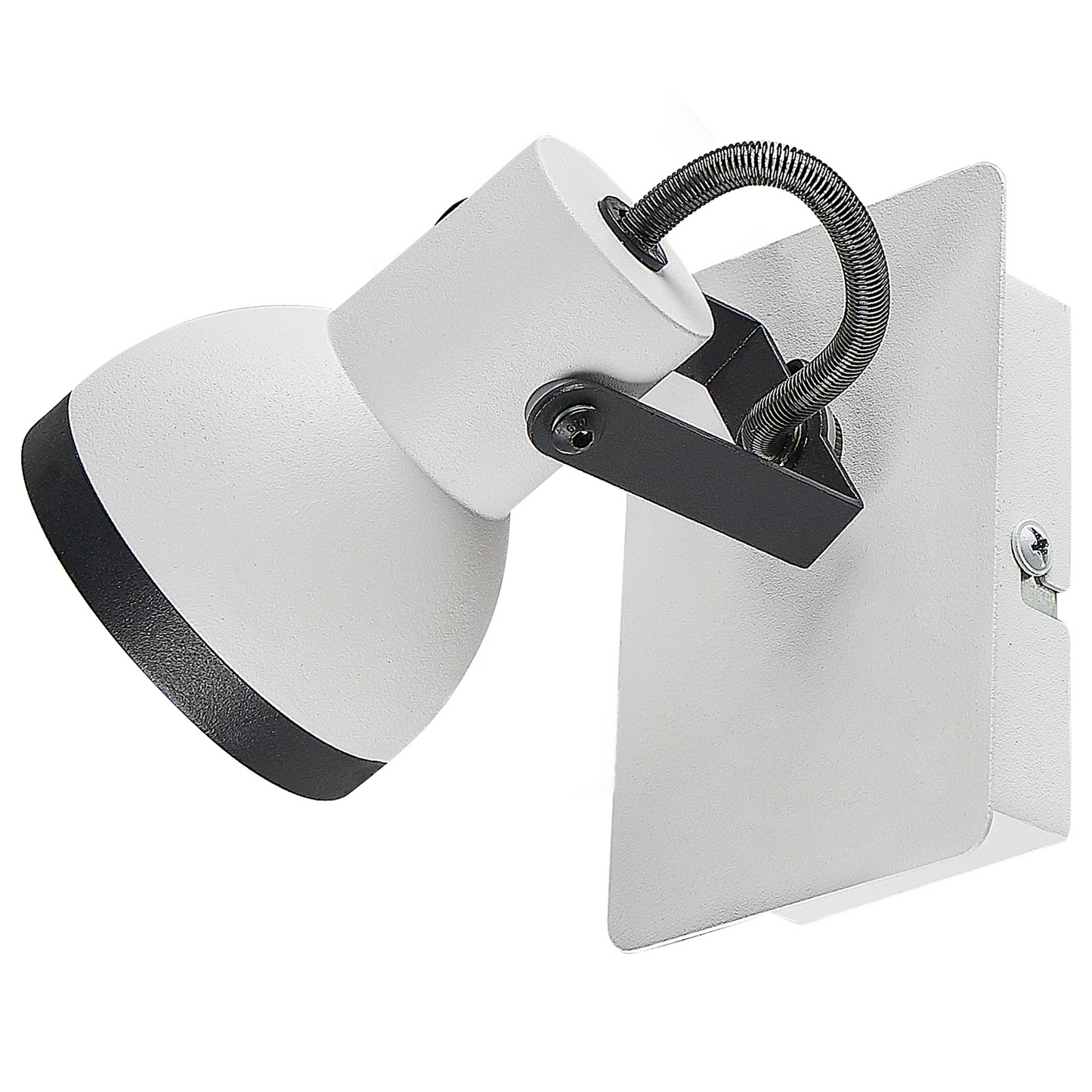 Set Of 2 Wall Lamps White And Black Metal 1 Light Swing Arm Cone Shade Spotlight