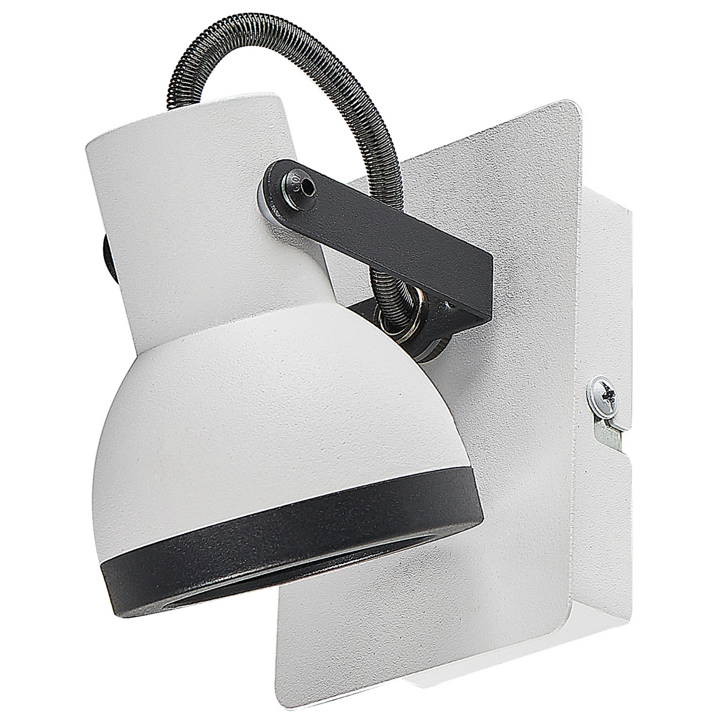 Set Of 2 Wall Lamps White And Black Metal 1 Light Swing Arm Cone Shade Spotlight
