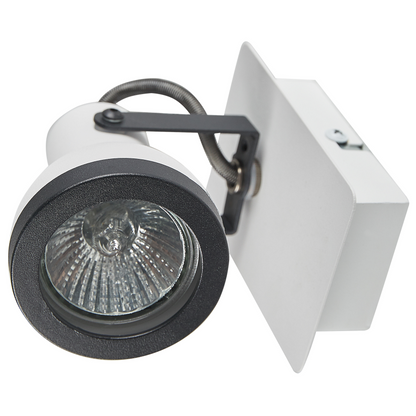 Set Of 2 Wall Lamps White And Black Metal 1 Light Swing Arm Cone Shade Spotlight