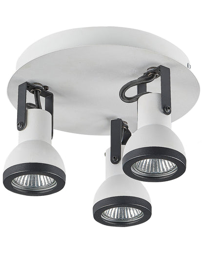 Lighting 3 Light Ceiling Lamp Black White Swing Arm Spotlight