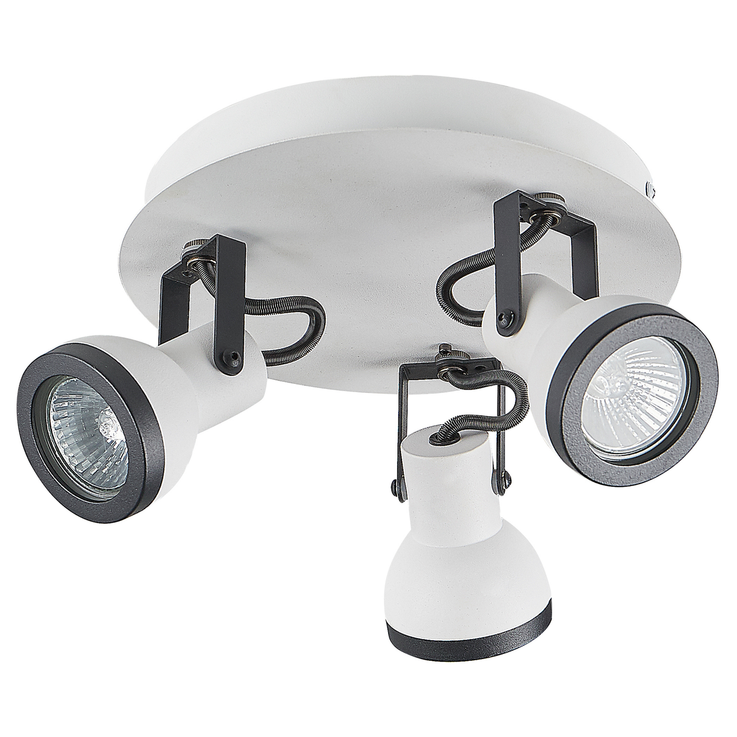 Lighting 3 Light Ceiling Lamp Black White Swing Arm Spotlight