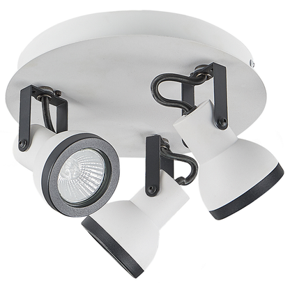 Lighting 3 Light Ceiling Lamp Black White Swing Arm Spotlight