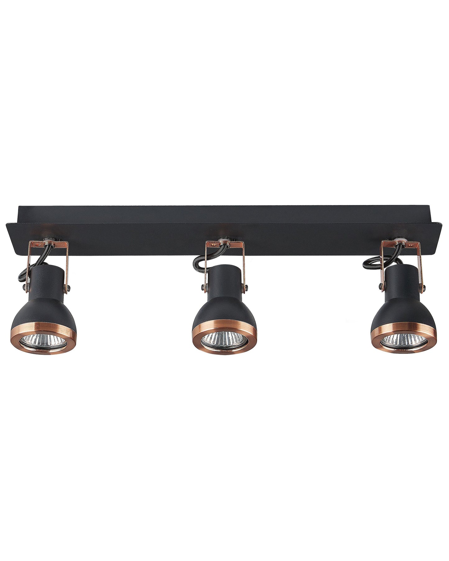 Three-Light Ceiling Lamp Black Copper Swing Arm Spotlight