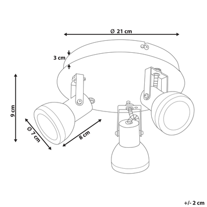 Lighting 3 Light Ceiling Lamp Black White Swing Arm Spotlight