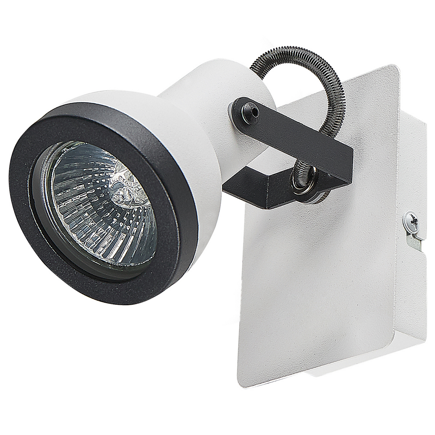 Set Of 2 Wall Lamps White And Black Metal 1 Light Swing Arm Cone Shade Spotlight