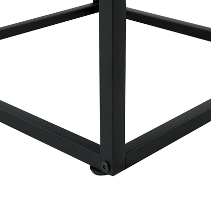 Side Table Dark Brown Glass Top Drawer 43 x 43