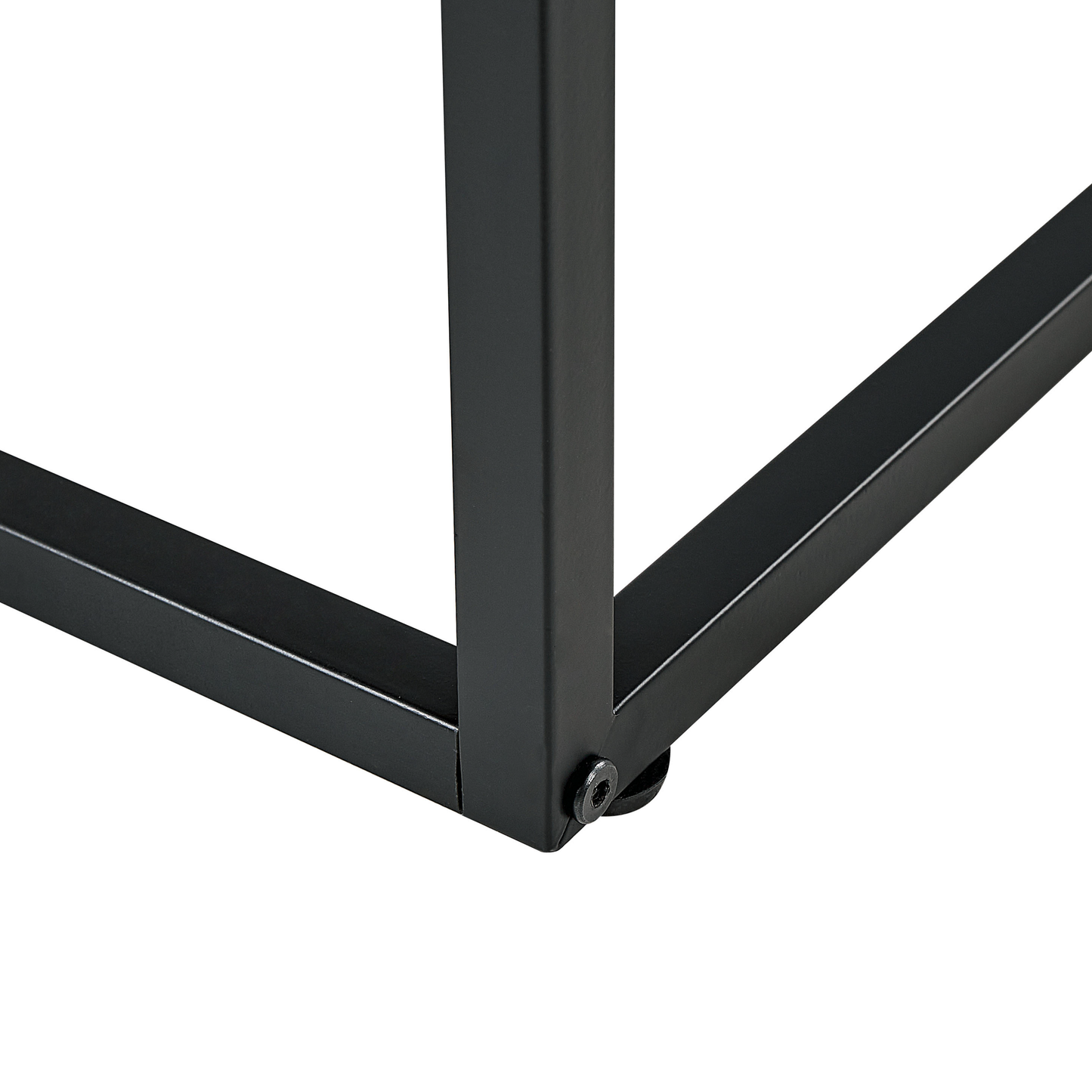 Console Table Dark Brown Black Glass Top Metal Frame 100 x 40cm