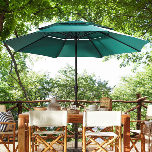 Market Garden Emerald Green Parasol 285cm Octagonal Crank Umbrella