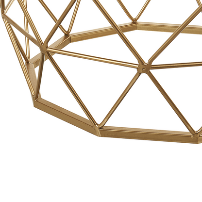 Brand Gold Marble Effect Coffee Table Iron Base 43cm MDF Top