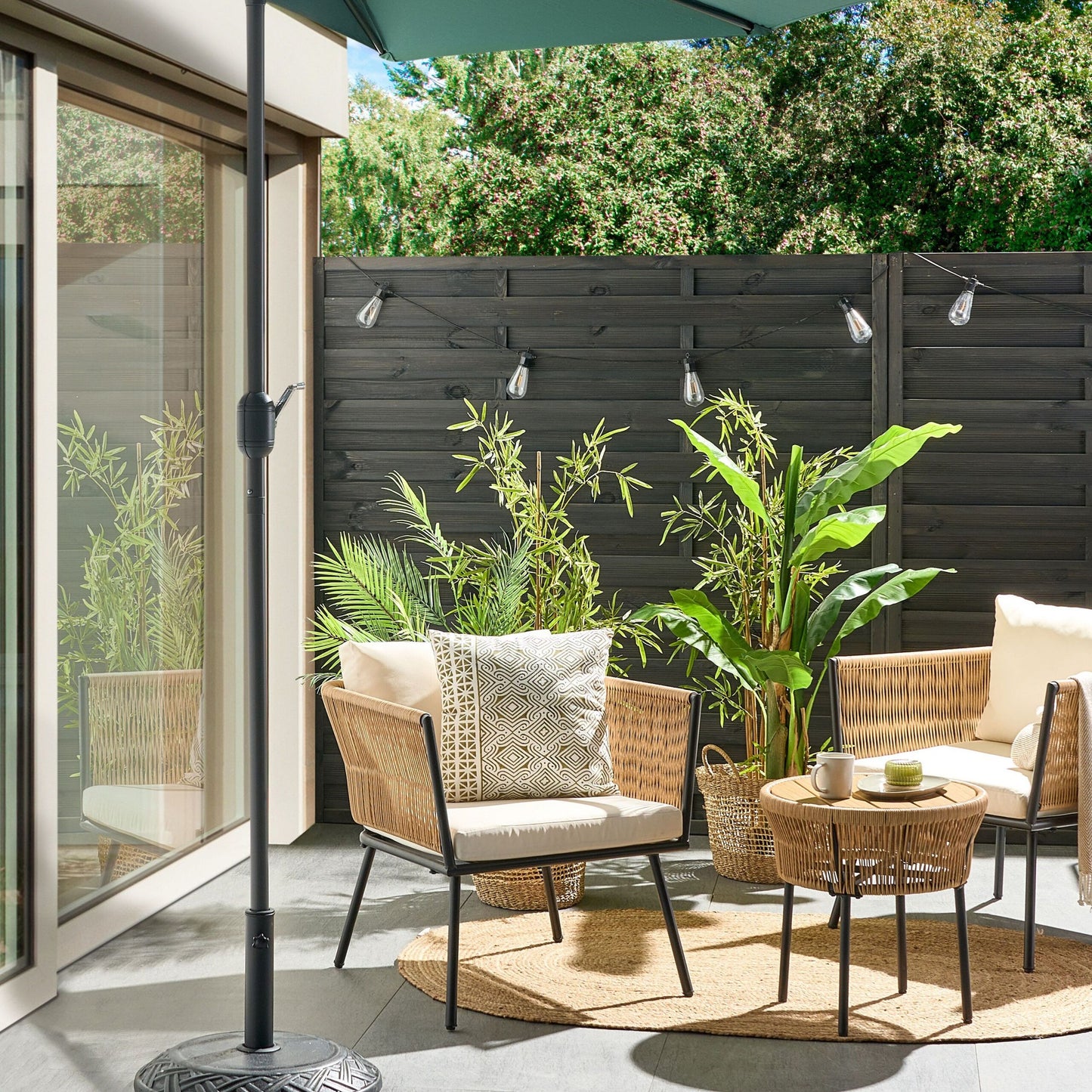 Garden Parasol Green 2.7m Modern Balcony Shade