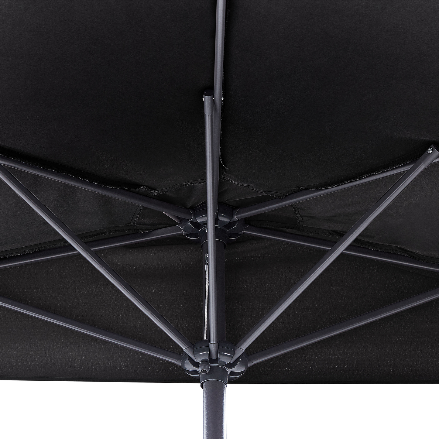 Half-Round Garden Parasol Black 2.7m Patio Umbrella