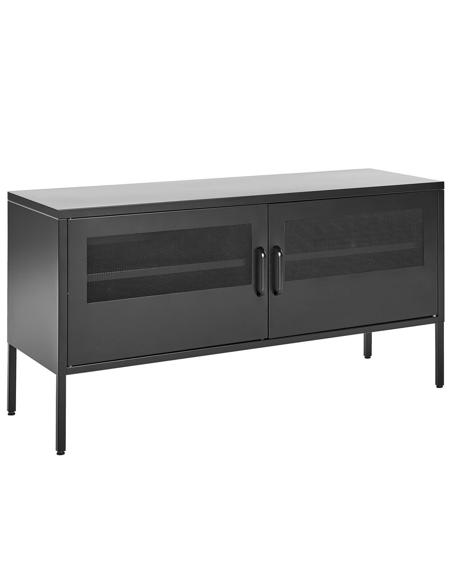 Black Steel Mesh Door Sideboard 2 Door TV Stand