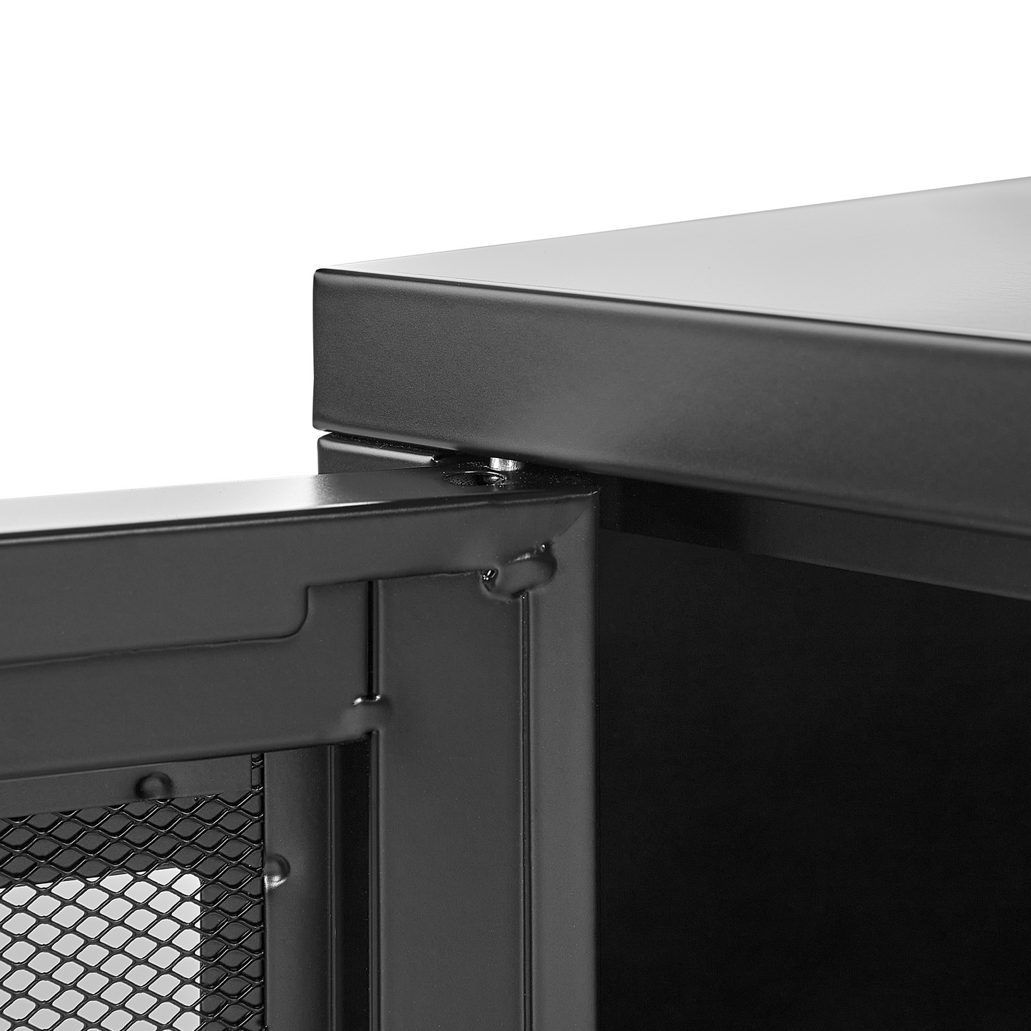 Black Steel Mesh Door Sideboard 2 Door TV Stand