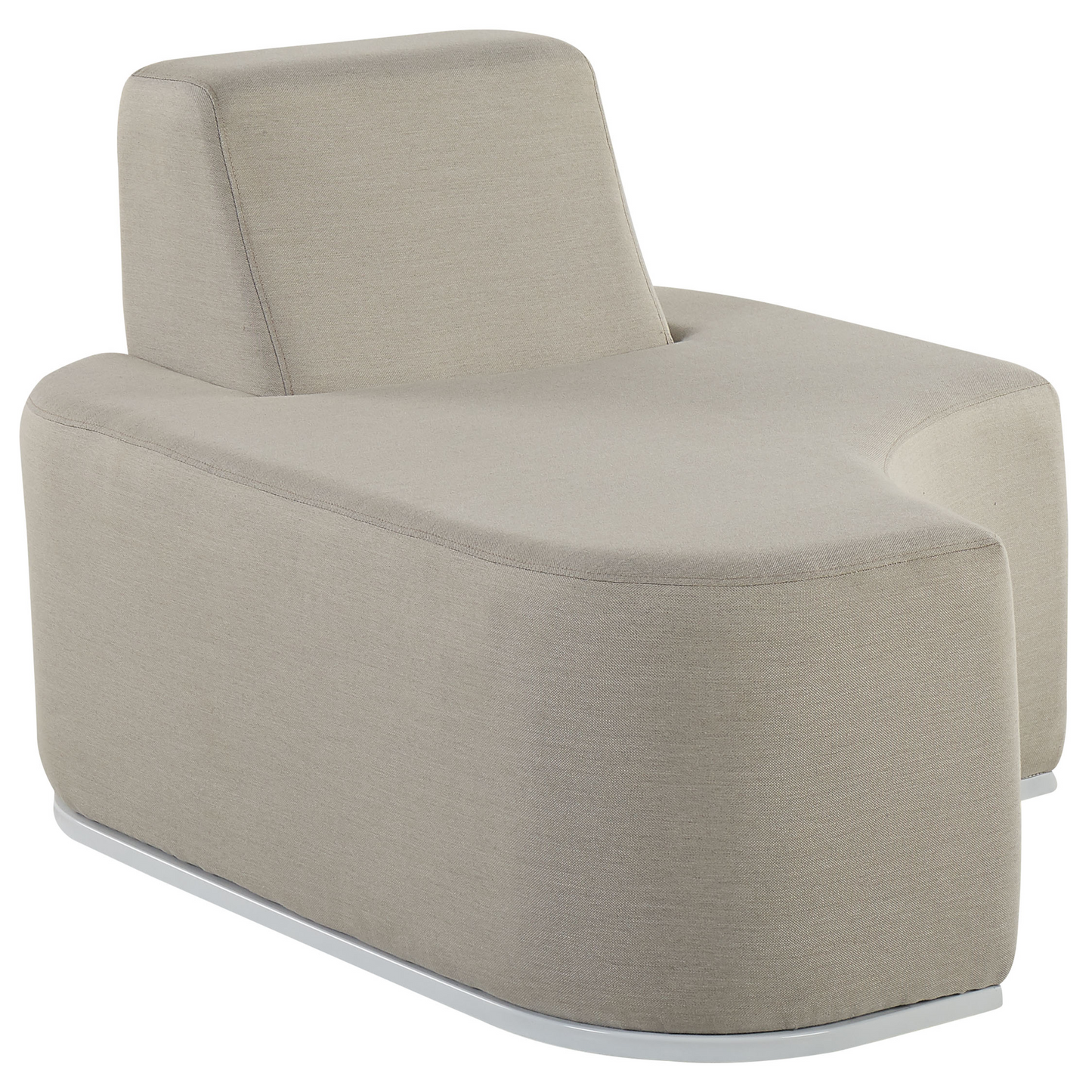 4 Seat Garden Sofa Set With Ottoman UV Resistant Quick Dry Foam Modern Outdoor Light Grey