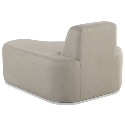 4 Seat Garden Sofa Set With Ottoman UV Resistant Quick Dry Foam Modern Outdoor Light Grey