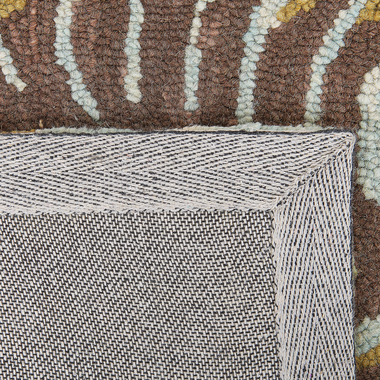 Plant Motif Boho Area Rug 80 x 150cm Blue Green