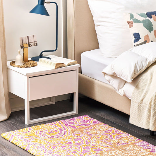 Multicolor Wool Area Rug 80 x 150cm Oriental Pattern for Living Room Decor